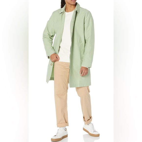 Amazon Essentials Men's Trench Loose Water Repellant Rain Coat, Large Tall, NWT - Picture 5 of 9